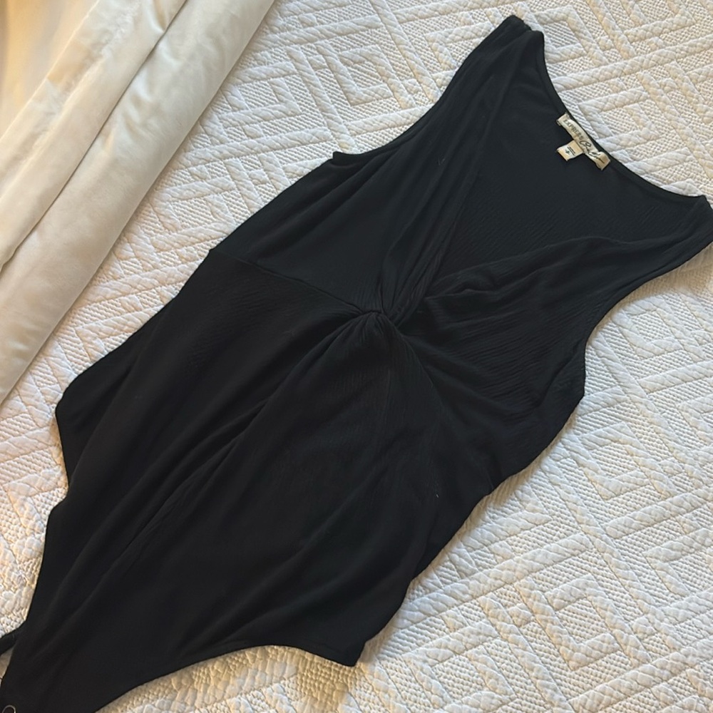 Express Black front knot bodysuit